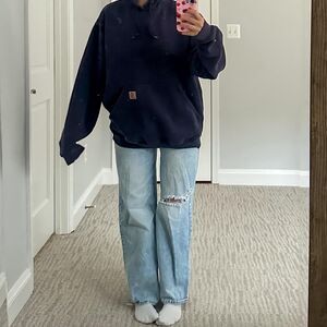 Carhartt Navy and Blue Hoodie